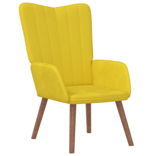 vidaXL Chaise de relaxation Jaune moutarde Velours
