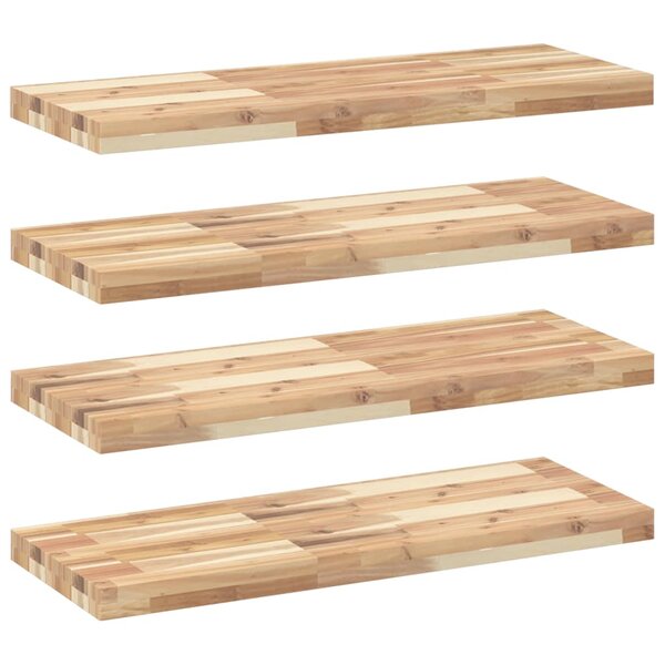 vidaXL Étagères flottantes 4 Pièces 80x30x4 cm acacia massif non traité