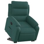 vidaXL Fauteuil inclinable vert foncé tissu