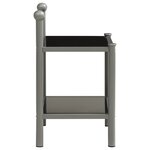 vidaXL Tables de chevet 2 Pièces Gris et noir Métal et verre