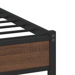 vidaXL Cadre de lit en métal avec tête de lit chêne marron 100x200 cm