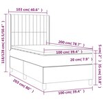 vidaXL Sommier à lattes de lit avec matelas Taupe 100x200 cm Tissu