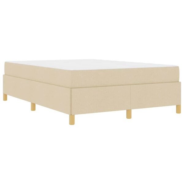 vidaXL Lit à ressorts avec matelas Crème et Blanc 160 x 200 cm tissu
