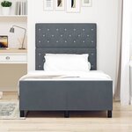 vidaXL Cadre de lit avec tête de lit Gris foncé 120 x 190 cm Velours