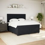 vidaXL Sommier à lattes de lit avec matelas Noir 180x200 cm Velours