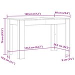 vidaXL Table à dîner Chêne marron 120x60x76 cm bois d'ingénierie