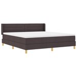 vidaXL Lit à ressorts Marron foncé et Blanc 180 x 200 cm Polyester