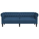 vidaXL Canapé Chesterfield 3 places bleu tissu