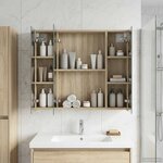 vidaXL Armoire Miroir de Salle de Bain Chêne Sonoma 80 x 14.5 x 70 cm