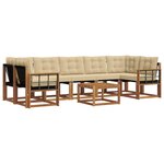 vidaXL Ensemble de canapés d'extérieur 8 Pièces Naturel et Beige