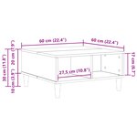 Table basse vidaXL chêne noir 60x60x30 cm bois aggloméré