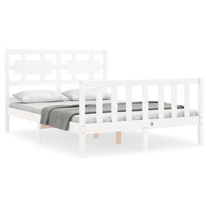 vidaXL Cadre de lit sans matelas blanc 120x200 cm bois de pin massif