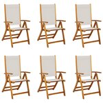 vidaXL Chaises pliables de jardin lot de 6 bois d'acacia et textilène
