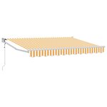vidaXL Auvent rétractable Jaune et blanc 2 5 x 2 m Polyester et métal