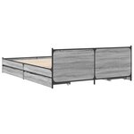 vidaXL Cadre de lit avec tiroirs sans matelas sonoma gris 150x200 cm