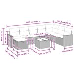 vidaXL Salon de jardin 9 Pièces avec coussins gris clair résine tressée