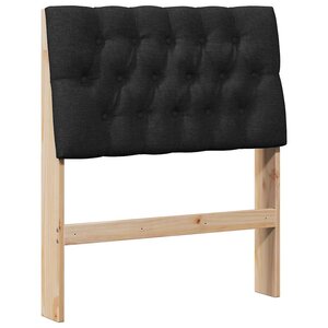 vidaXL Tête de lit capitonnée Noir 80 cm Pin massif