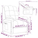 vidaXL Fauteuil de massage Taupe Tissu