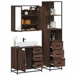 vidaXL Ensemble de meubles de salle de bain 3 Pièces Chêne marron