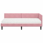vidaXL Cadre de lit d'angle avec matelas 2 pc Rose 80 x 200 cm Velours