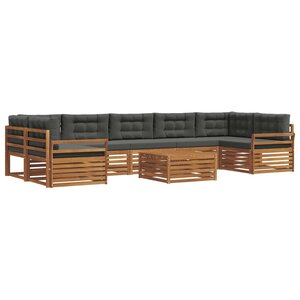 vidaXL Ensemble de canapés d'extérieur 8 pc Naturel et Anthracite