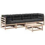 vidaXL Salon de jardin 5 Pièces avec coussins bois de pin massif