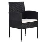 vidaXL Ensemble de salle à manger pour jardin 9 Pièces Noir polyrotin
