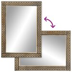 vidaXL Miroir de bain 50x70 cm bois de manguier massif et verre