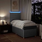 vidaXL Sommier à lattes de lit avec matelas Gris clair 100x200cm Tissu