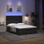 VidaXL Cadre de lit ottoman avec matelas noir 140x200 cm velours