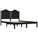 vidaXL Cadre de lit sans matelas noir bois massif 200x200 cm