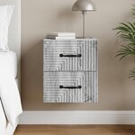 vidaXL Cabinet de chevet mural Sonoma gris 34 5 x 33 x 40 cm