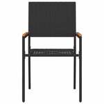 vidaXL Chaises empilables de jardin 2 pc Noir et Marron