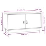 vidaXL Meuble TV Noir 80x34x40 cm Bois de pin massif