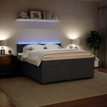 vidaXL Sommier à lattes de lit et matelas Gris foncé 180x200cm Velours