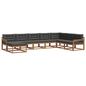 vidaXL Ensemble de canapés d'extérieur 8 pc Naturel et Anthracite