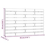 vidaXL Tête de lit murale 96x3x63 cm Bois massif de pin