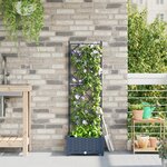 vidaXL Jardinière avec treillis grise 40x40x125 5 cm