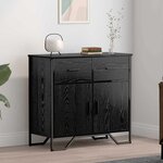 vidaXL Buffet Chêne noir 79.5 x 35.5 x 74.5 cm Bois d'ingénierie