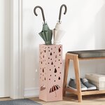 vidaXL Porte-parapluie Rose Métal Moyen Détails Décoratifs