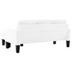 vidaXL Canapé à 3 places avec repose-pied Blanc Similicuir