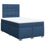 vidaXL Sommier à lattes de lit avec matelas bleu 120x190 cm tissu