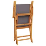 vidaXL Ensemble à manger de jardin 7 Pièces anthracite tissu bois massif