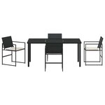 vidaXL Ensemble de salle à manger pour jardin 5 Pièces Noir Poly rotin