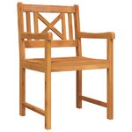 Ensemble de salle à manger de jardin vidaXL en bois massif d'acacia 5 pièces