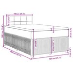 vidaXL Sommier à lattes de lit et matelas Gris clair 120x200cm Velours