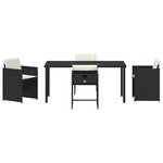 vidaXL Ensemble de salle à manger de jardin de 5 pièces avec coussins en poly rotin noir