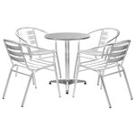 vidaXL Mobilier à dîner d'extérieur 5 Pièces Aluminium Argenté
