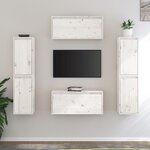 vidaXL Meubles TV 6 Pièces Blanc Bois massif de pin
