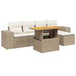 vidaXL Salon de jardin avec coussins 6 Pièces beige résine tressée